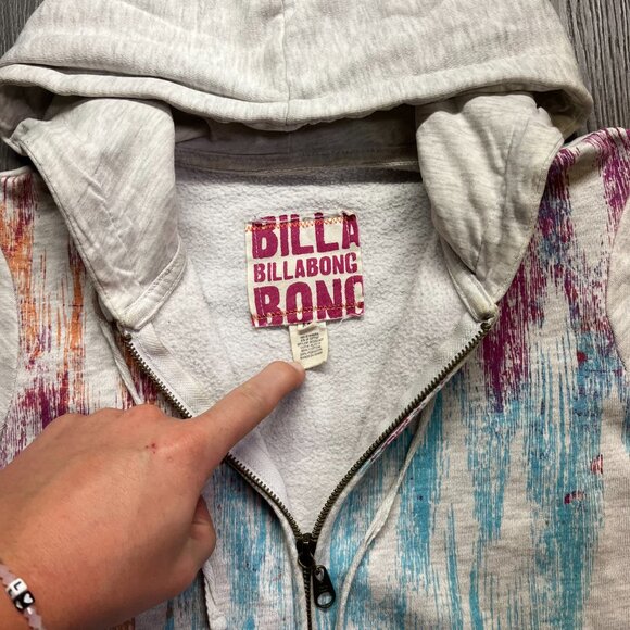 Billabong Full Zip Hoodie Surf Wear Medium Vintage Y2k - Picture 5 of 8